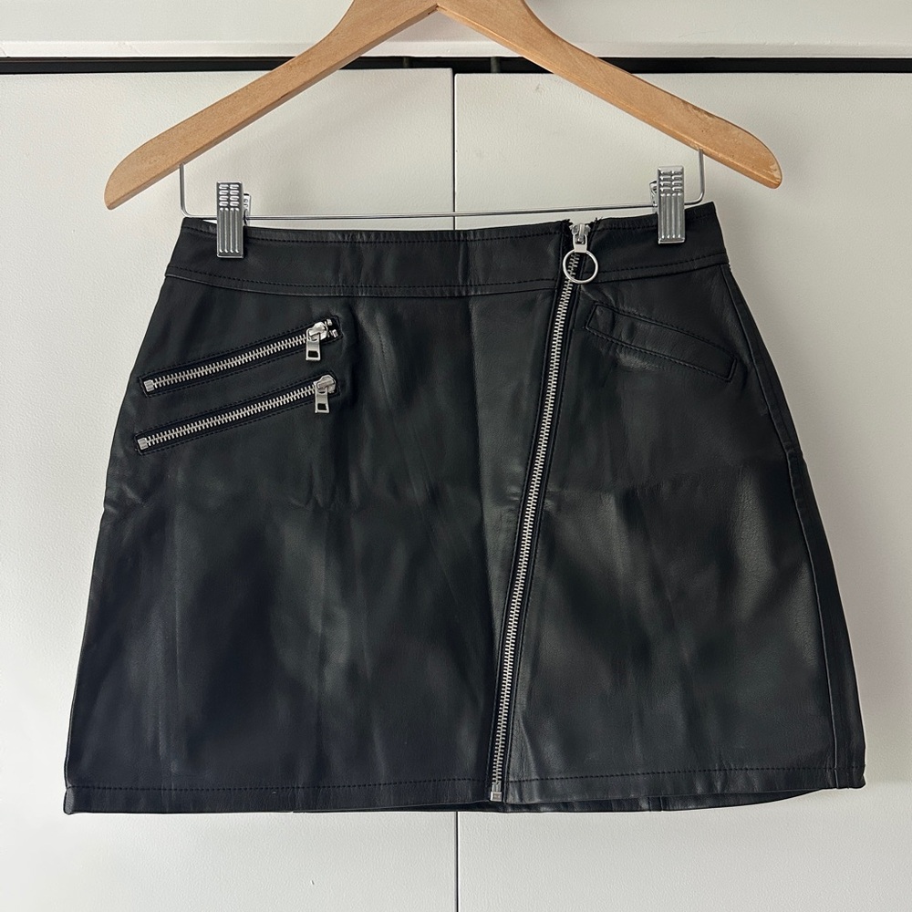 Express Leather Multi-Zipper Skirt - Picture 2 of 8